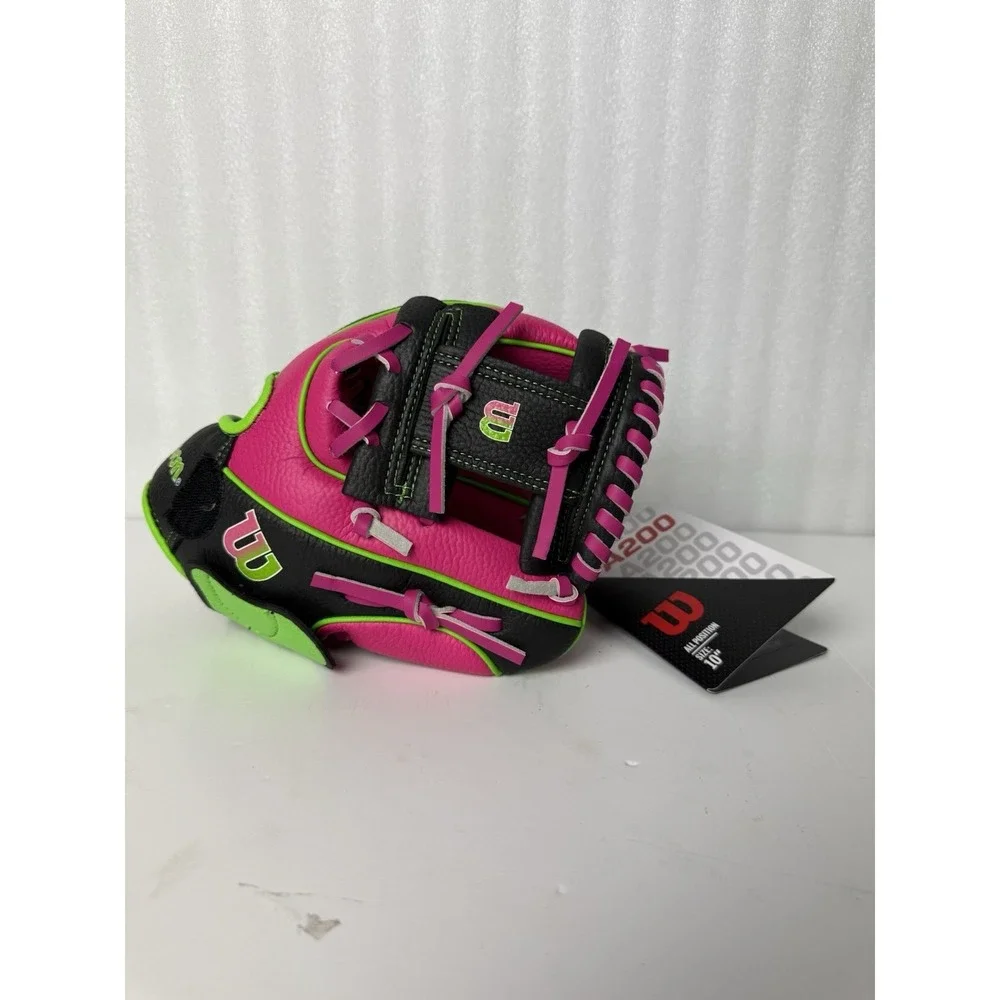 Wilson A200 Ez Party Animals 10'' T-Ball Glove Pink Black Green Kids Youth NWT